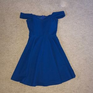 Off the Shoulder Royal Blue Dress